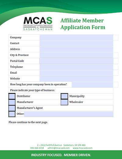 MCAS Affiliate Member Application Form