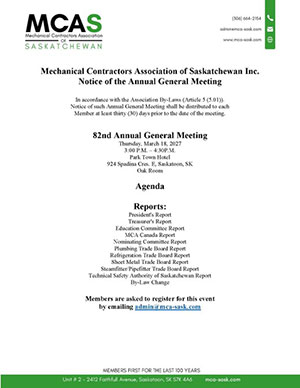 MCAS Notice of the Annual General Meeting 2027